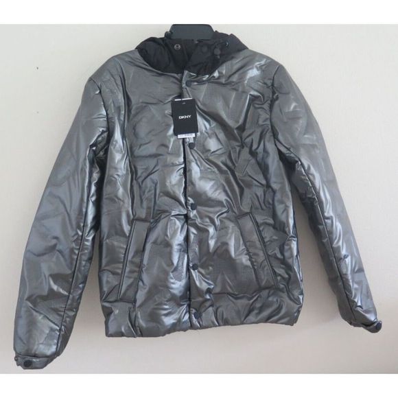 DKNY Men's Sz S Gray Signature Pewter Wind Resistant/Rain Repellent Jacket $165 - Picture 1 of 11